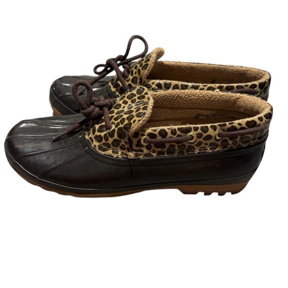 Sperry Top Sider Women's Leopard Print Rubber Duck Boot Shoes 9773334 Size 9 - Picture 8 of 8
